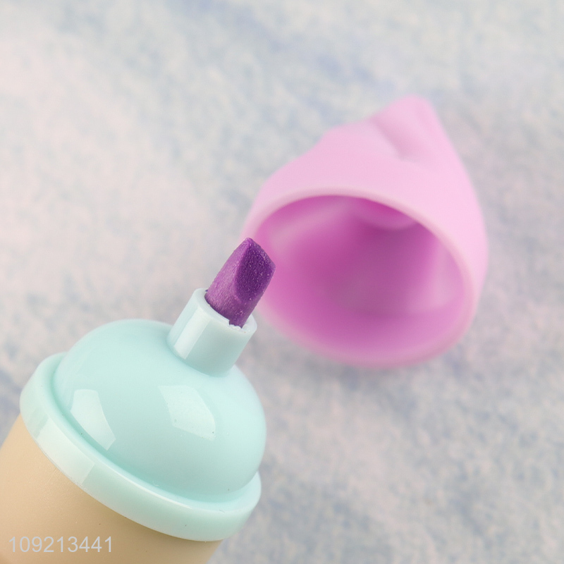 Hot Selling 6 Colors Cute Mini Highlighter Markers Ice Cream Highlighter Pens