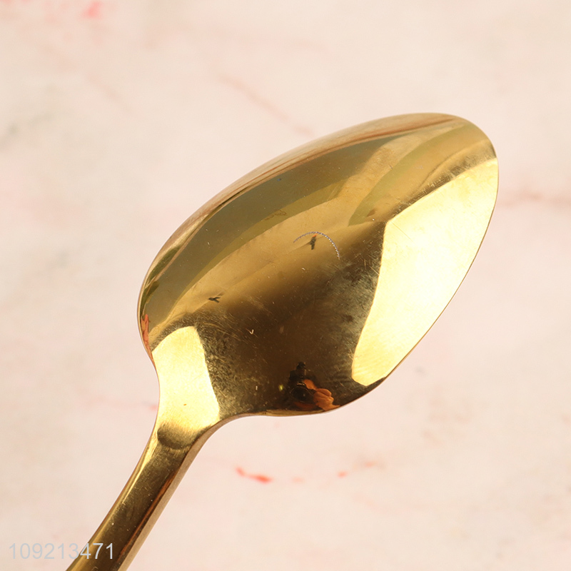 New Product Gold Stainless Steel Dinner Spoon Metal Dinner Spoon