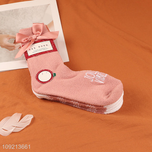 Hot selling 3pairs comfortable women micro cozy crew socks