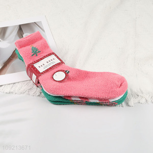Popular products winter warm 3pairs women micro cozy crew socks
