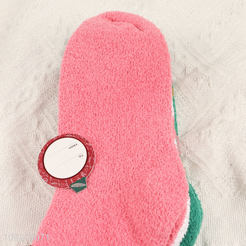 Popular products winter warm 3pairs women micro cozy crew socks