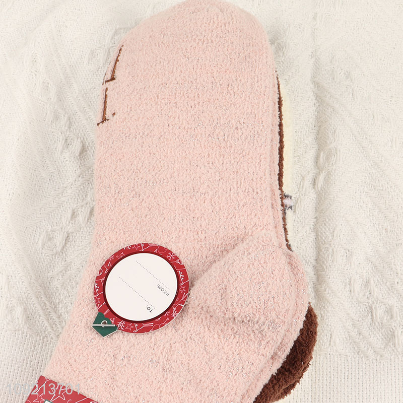 Yiwu market 3pairs warm women micro cozy crew socks for sale