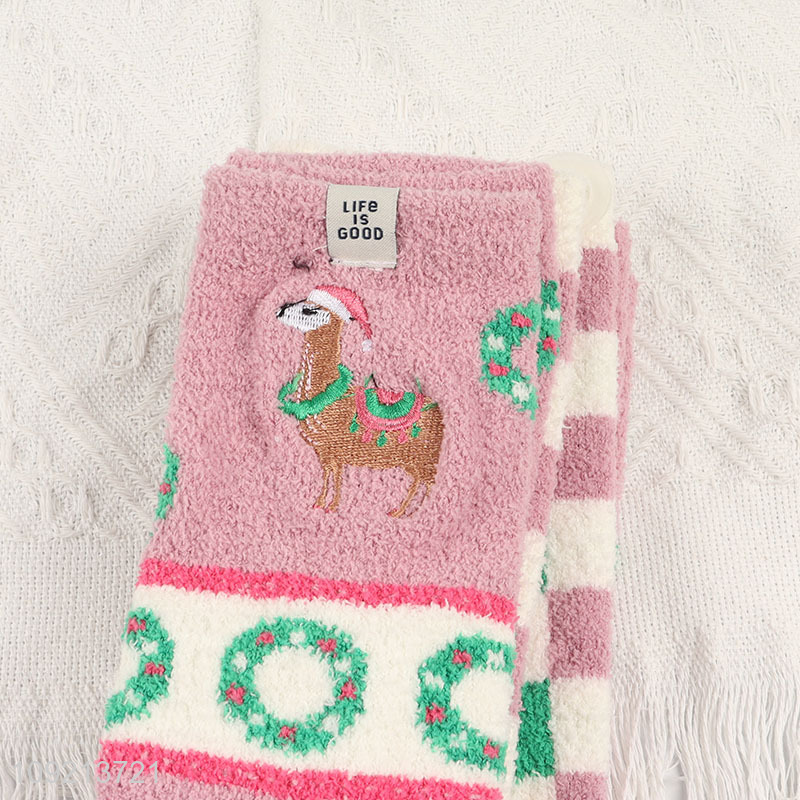 Popular products warm winter plush women micro cozy crew socks