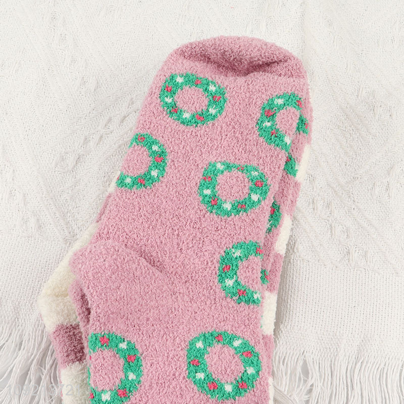 Popular products warm winter plush women micro cozy crew socks