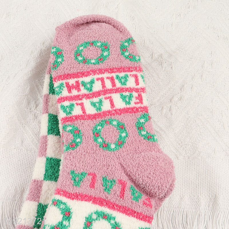 Popular products warm winter plush women micro cozy crew socks