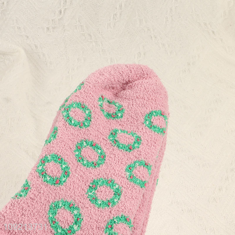 Yiwu market 4pairs winter warm women micro cozy crew socks set