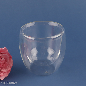 Factory Supply 250mL Double Walled Glass Cup Insulated Coffee Mug