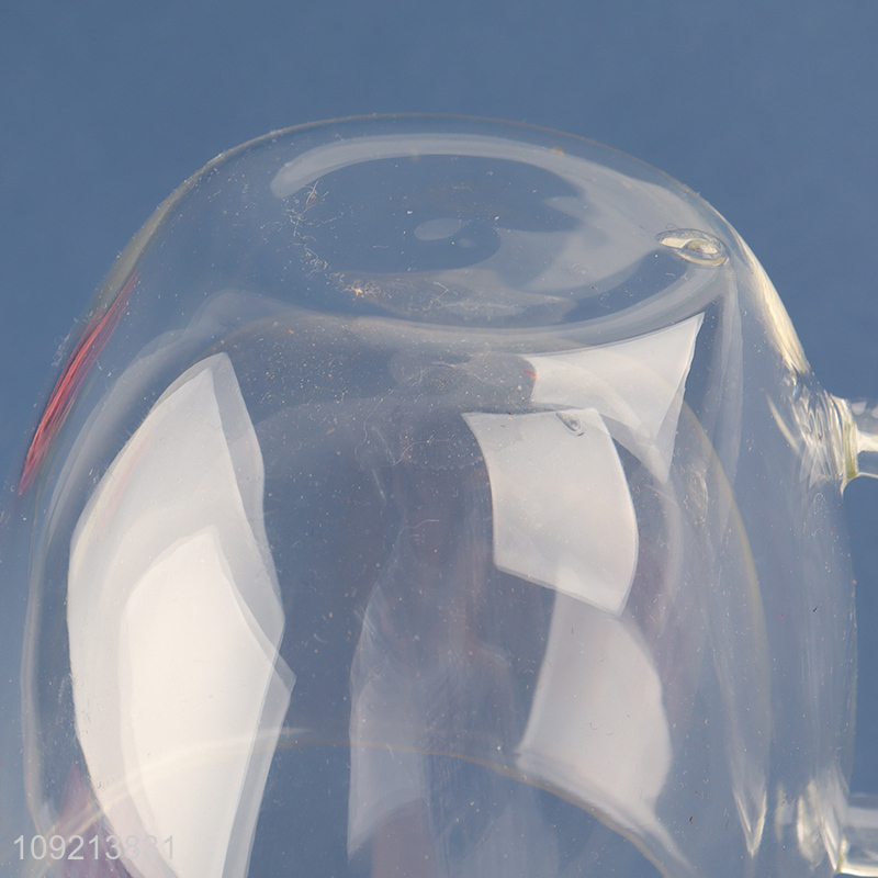 Wholesale 250mL Double Walled Insulated Glass Coffee Mug with Handle