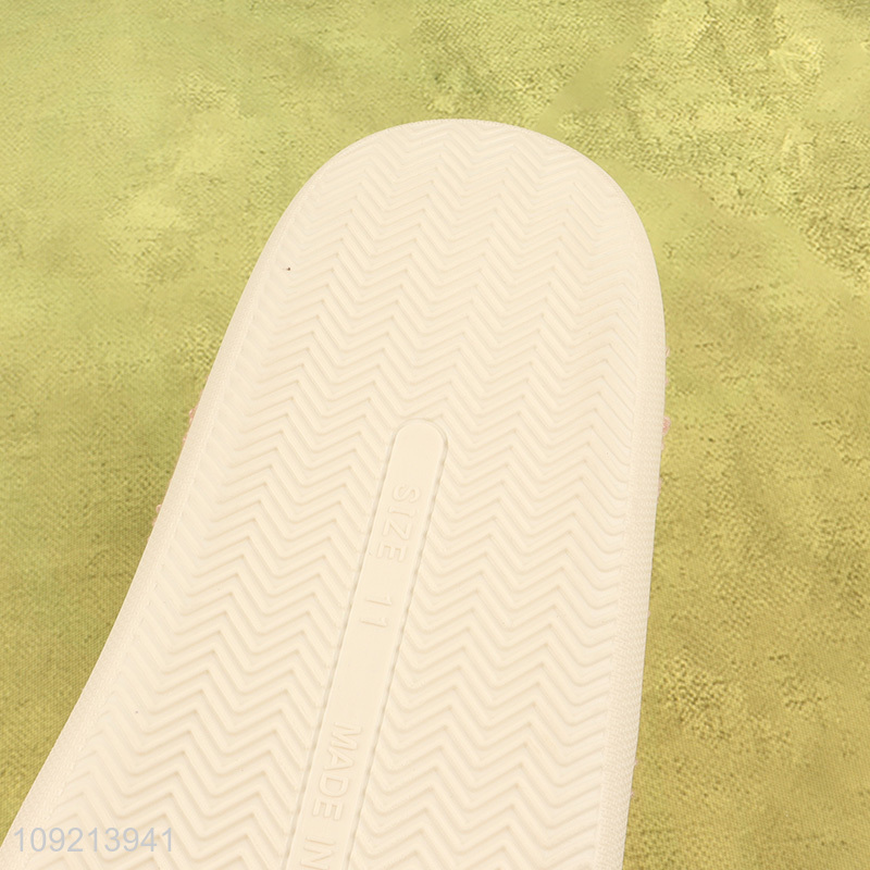 Low price cartoon bear winter warm home slippers polyester slippers