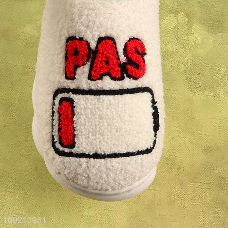 Hot selling anti-slip women winter home slippers polyester slippers