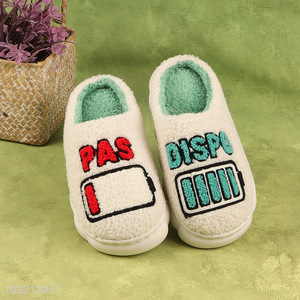 Hot selling anti-slip women winter home slippers polyester slippers