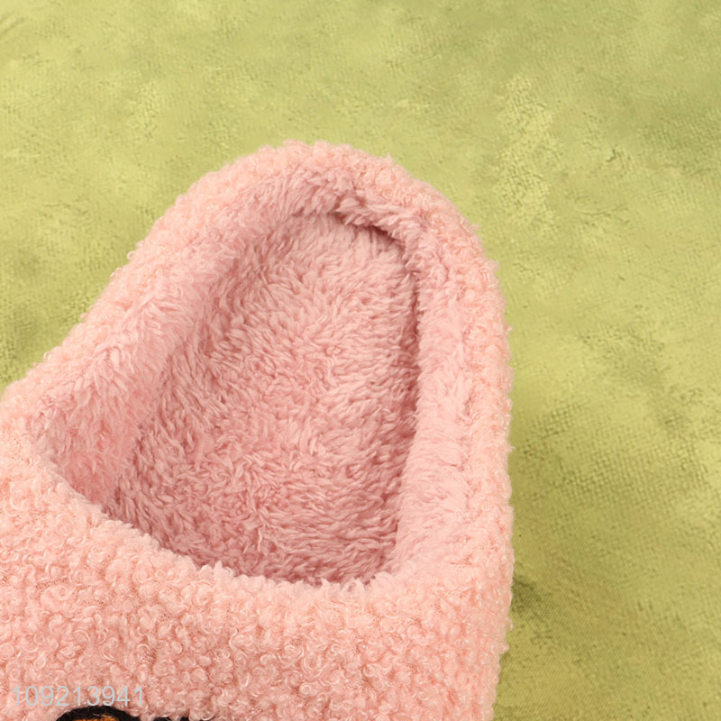Low price cartoon bear winter warm home slippers polyester slippers