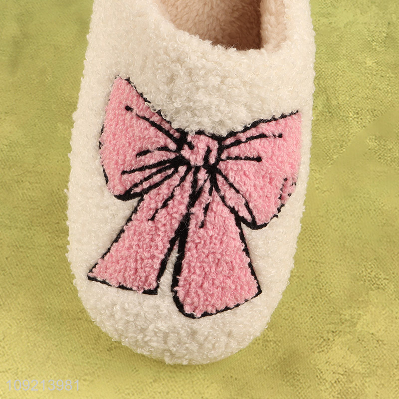 New arrival winter warm non-slip home slippers polyester slippers for sale