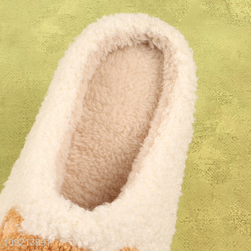 Online wholesale cartoon bear women home slippers polyester slippers for winter