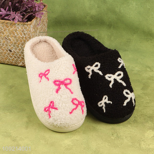 Latest products multicolor winter home slippers polyester slippers for women