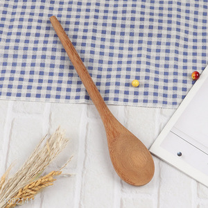 New arrival long handle home restaurant wooden tableware spoon for sale