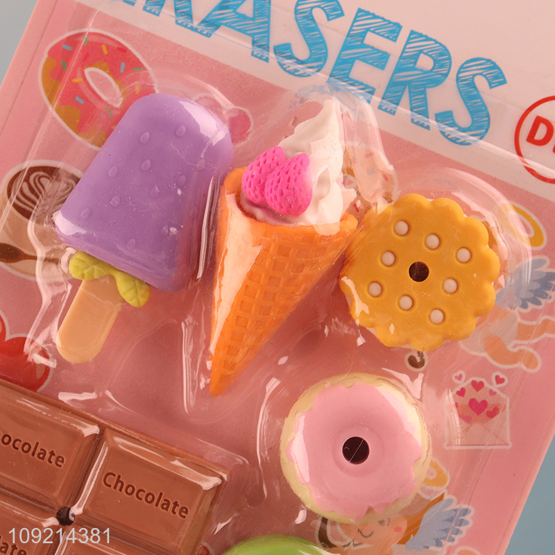 Good Quality Cute Pencil Erasers Fun Food Erasers for Students