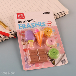 Good Quality Cute Pencil Erasers Fun Food Erasers for Students