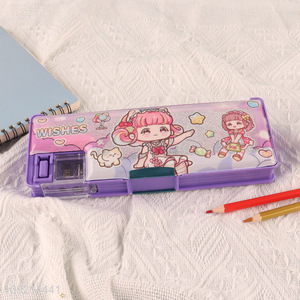 Wholesale Cute Cartoon Pencil Case With Sharpener for Kids Girls