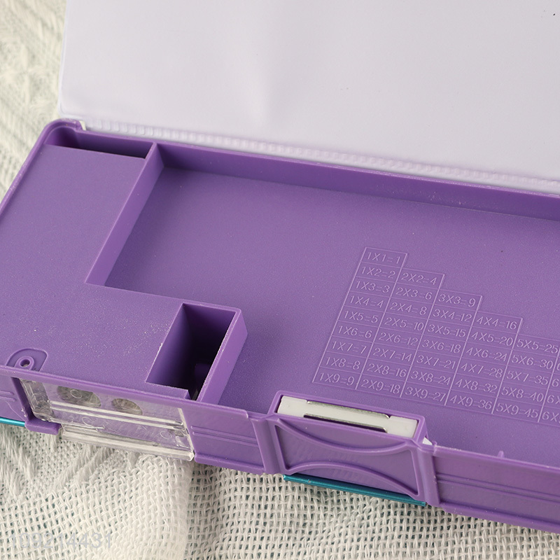 New Arrival Cute Cartoon Plastic Pencil Case With Pencil Sharpener