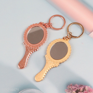Hot selling double-sided makeup mirror pocket mirror keychain