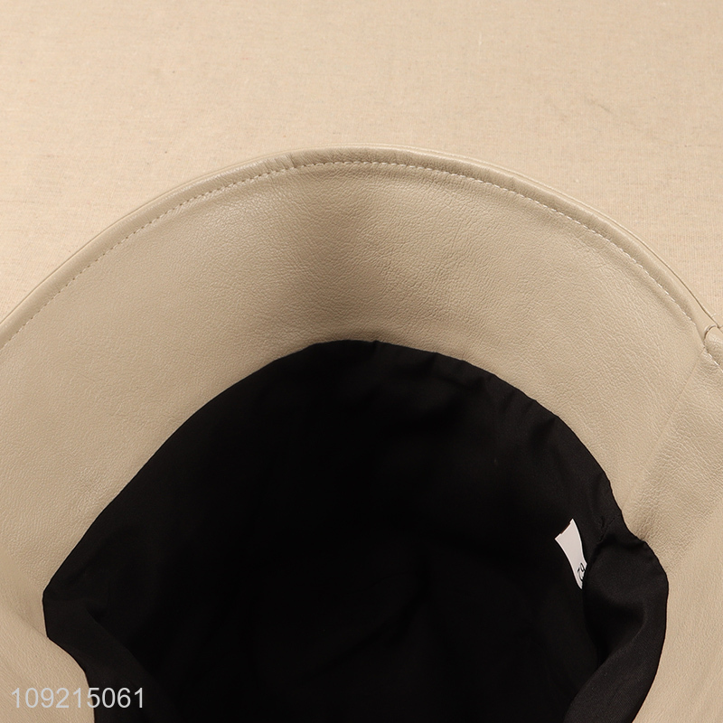 Wholesale Pu Leather Bucket Hat Fishing Cap for Men Women