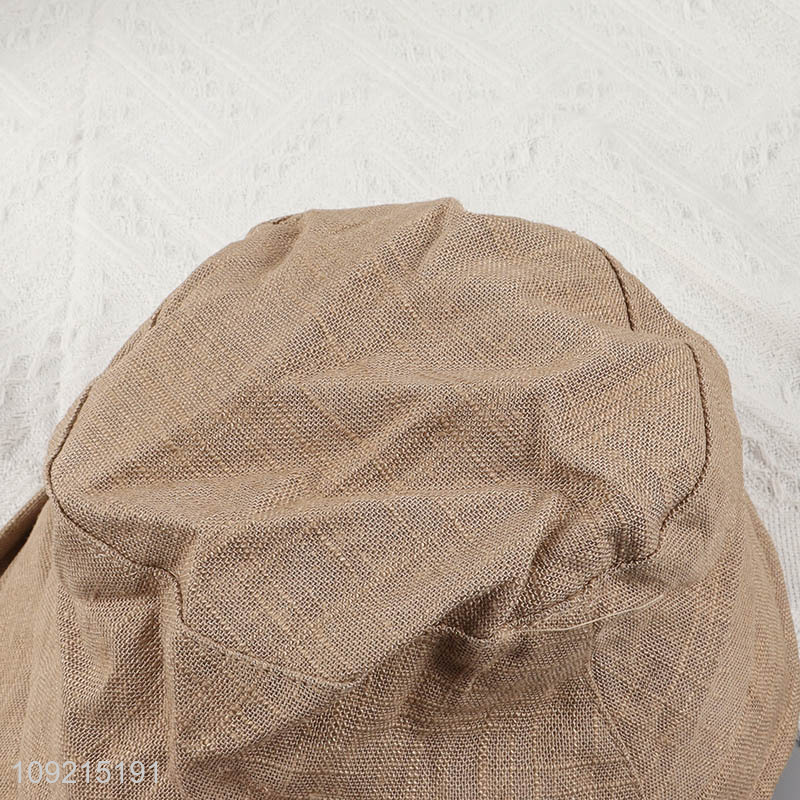 Good Quality Cotton Linen Bucket Hat Summer Outdoor Sun Hat