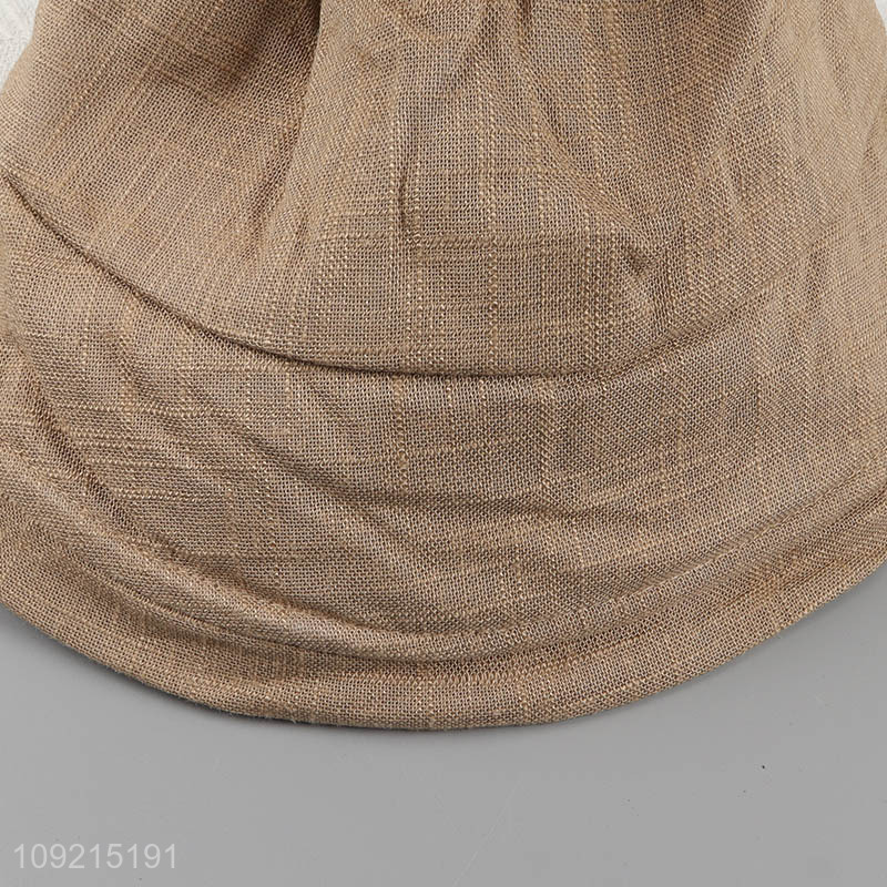 Good Quality Cotton Linen Bucket Hat Summer Outdoor Sun Hat