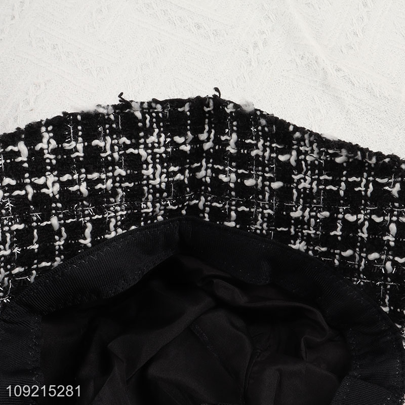 Good Quality Tweed Bucket Hat Winter Bucket Hat for Women