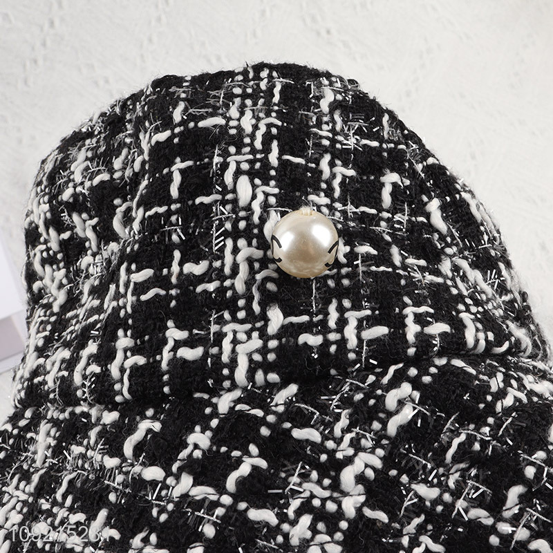 Good Quality Tweed Bucket Hat Winter Bucket Hat for Women