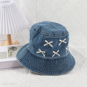 Factory Price Cute Bucket Hat Denim Bucket Hat for Women