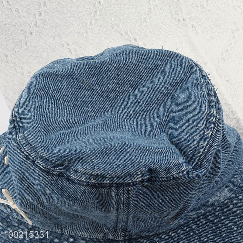 Factory Price Cute Bucket Hat Denim Bucket Hat for Women