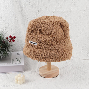 High Quality Faux Fur Bucket Hats Winter Hats for Women