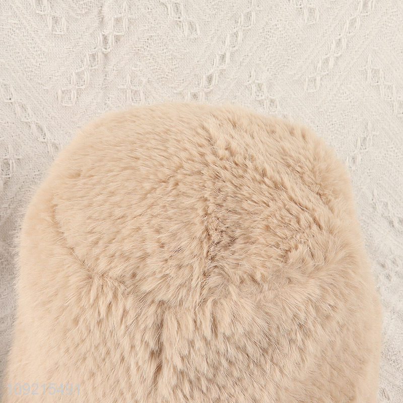 New Product Womens Winter Bucket Hats Fluffy Bucket Hats