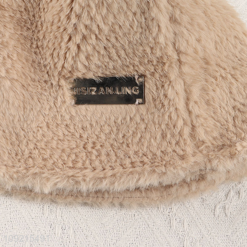 New Product Womens Winter Bucket Hats Fluffy Bucket Hats