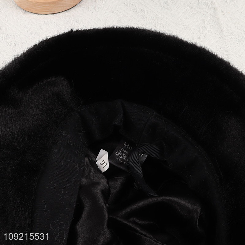 Factory Supply Winter Fluffy Bucket Hats for Women Girls