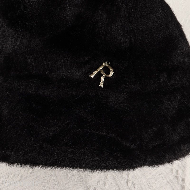 Factory Supply Winter Fluffy Bucket Hats for Women Girls