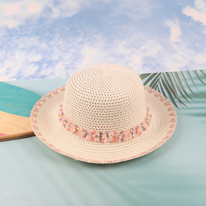 Hot Selling Womens Wide Brim Straw Hats Beach Straw Hats