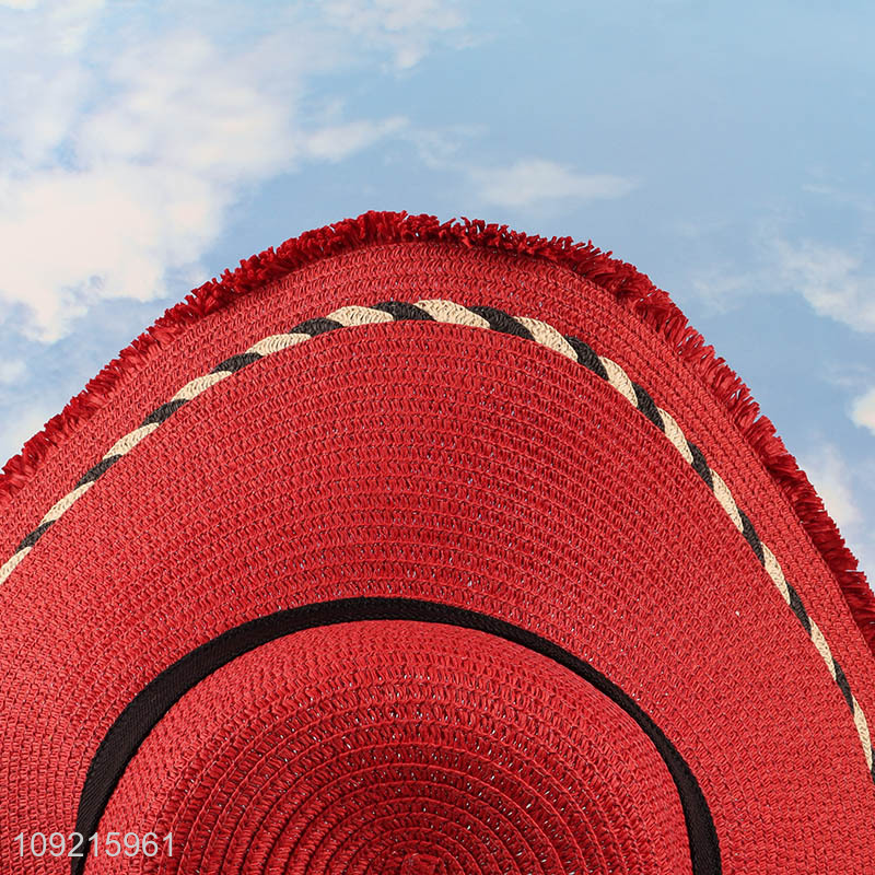 Factory Price Womens Wide Brim Straw Hats Beach Straw Hats