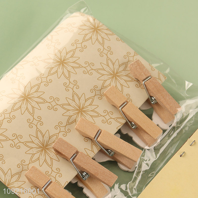 Popular products 10pcs cartoon dancing girls paper clips wooden clips