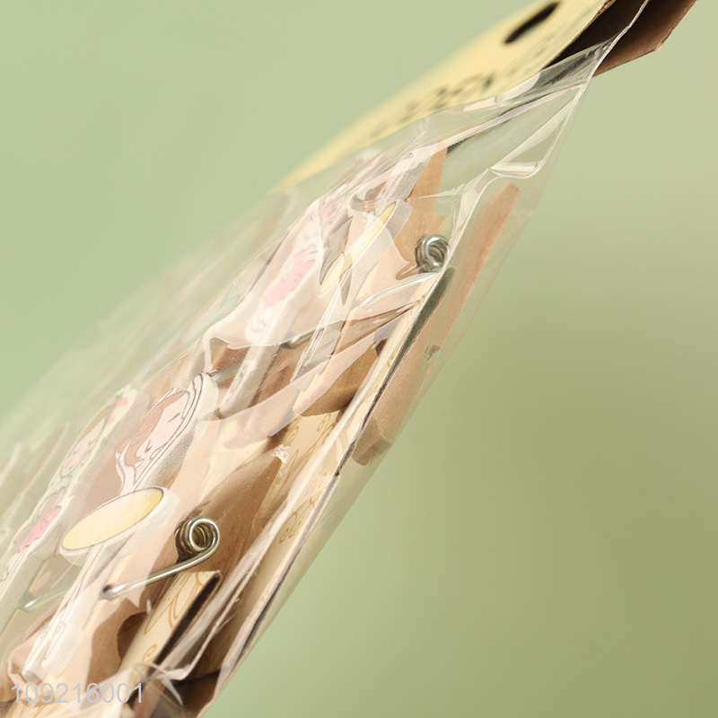 Popular products 10pcs cartoon dancing girls paper clips wooden clips