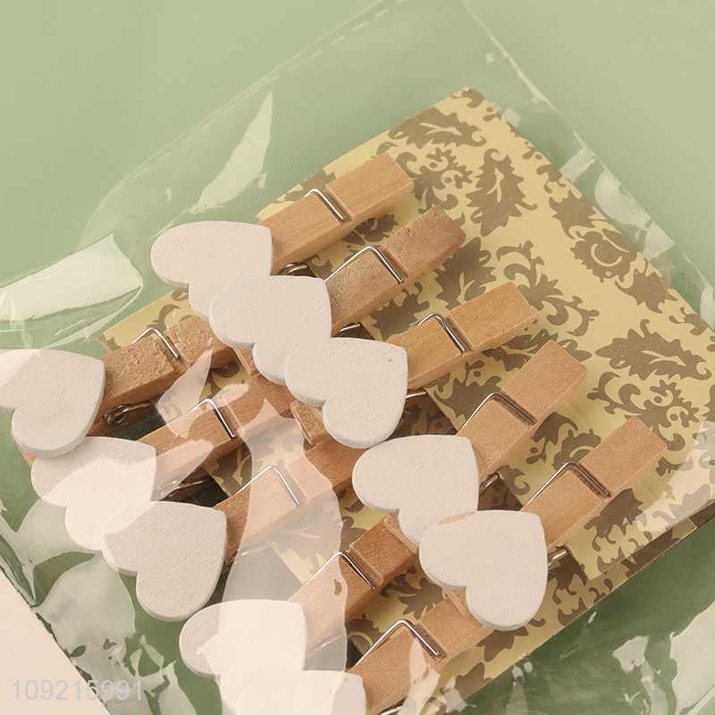 China products 10pcs wooden diy paper clips wooden clips set
