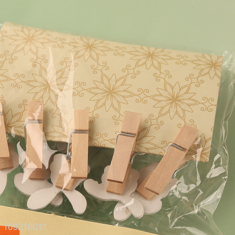 New arrival 10pcs cartoon rabbit wooden clips school office paper clips