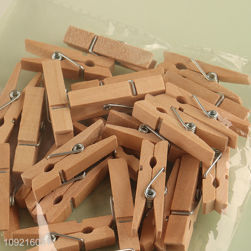 Factory price 30pcs wooden clothes pegs clothes clips for sale
