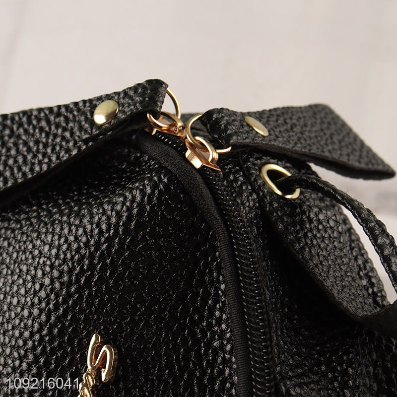 China products black fashion women pu leather shoulder bag messenger bag