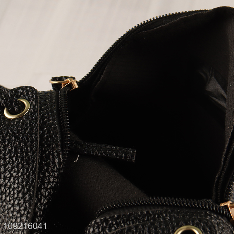 China products black fashion women pu leather shoulder bag messenger bag