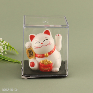 Yiwu market solar power waving hand cat lucky cat for decoration