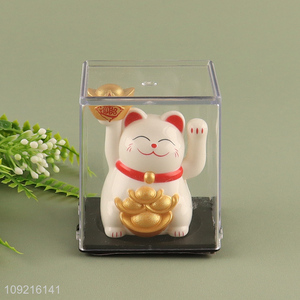 New arrival restaurant decoration solar power waving hand cat lucky cat