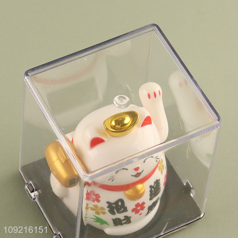 Good selling decorative solar power waving hand cat lucky cat wholesale