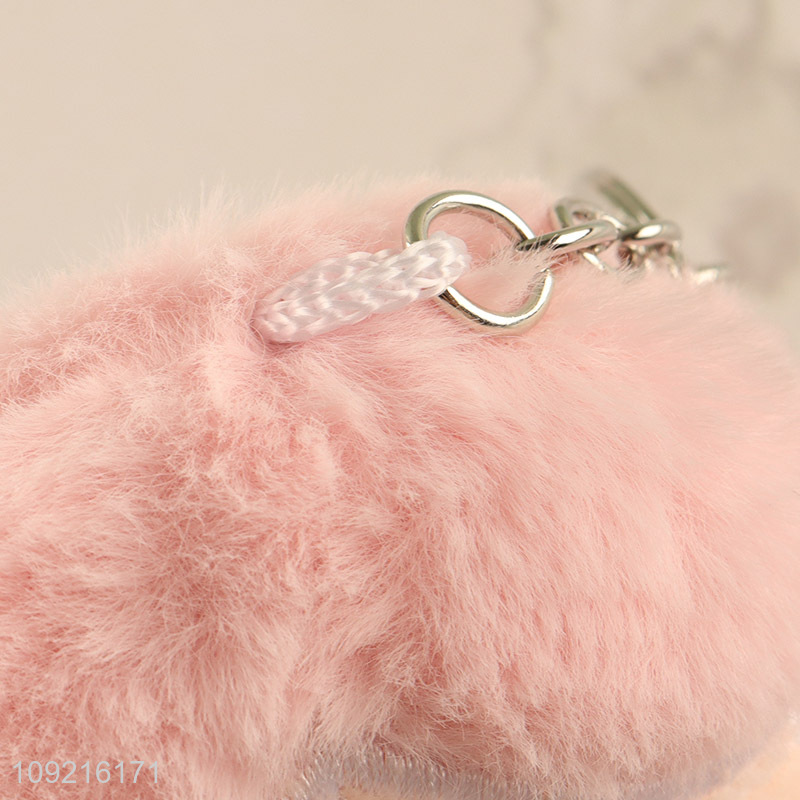 Yiwu market cartoon plush makeup mirror cosmetic mirror keychain